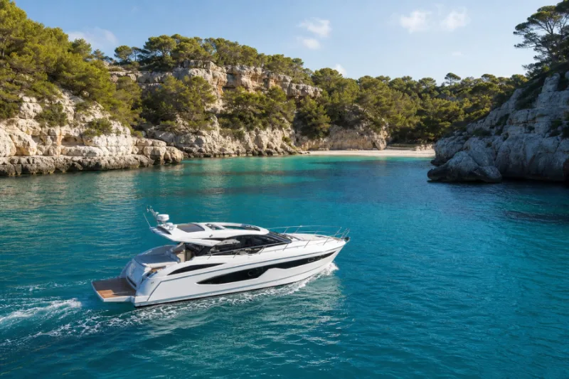 Yacht anchored in Menorca